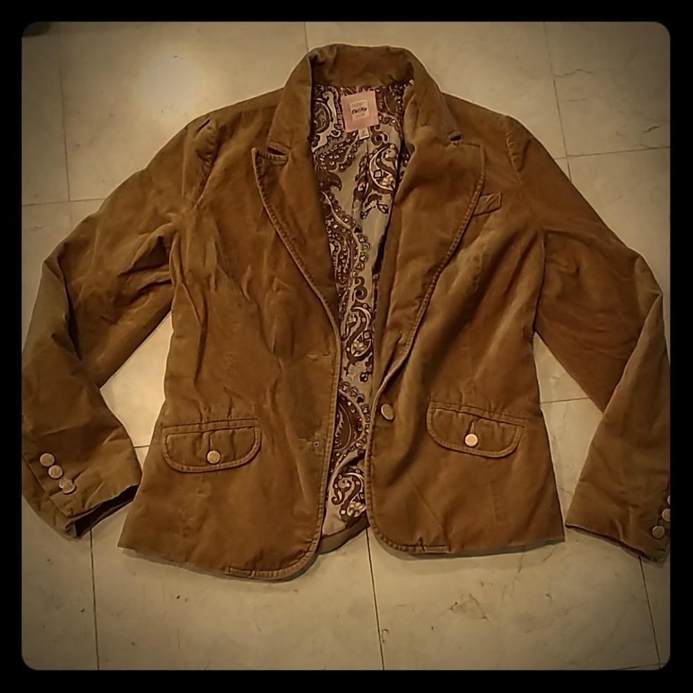 Old Navy Gold 100% Cotton Velour Blazer